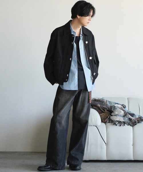 WYM LIDNM（ウィム バイ リドム）の「MICRO SPAN BASIC SHIRT（シャツ/ブラウス・メンズ・チャコール/ナチュラル/サックスブルー/グレイッシュブルー・S/L/M）」の10枚目の写真