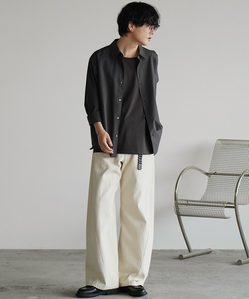 WYM LIDNM(ウィム バイ リドム)の「MICRO SPAN BASIC SHIRT(シャツ/ブラウス・メンズ・チャコール/ナチュラル/サックスブルー/グレイッシュブルー・S/L/M)」の21枚目の写真