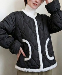 styiro（スタイロ）の「縁取りファーキルティングもこもこダウンジャケット（ダウンジャケット/コート）」