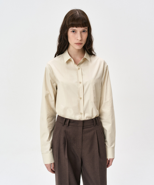 RIDIFI(リディフィ)の「ポケットディテールコットンシャツ (ベージュ)(シャツ/ブラウス・レディース・その他・SMALL/MEDIUM)」の1枚目の写真