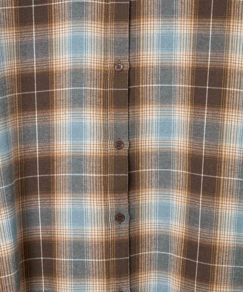 BAYFLOW（ベイフロー）の「[アップデートして登場!!]チェックシャツワンピース（シャツワンピース・レディース・ブラック/イエロー/ブルー/ブラウン・FREE）」の5枚目の写真