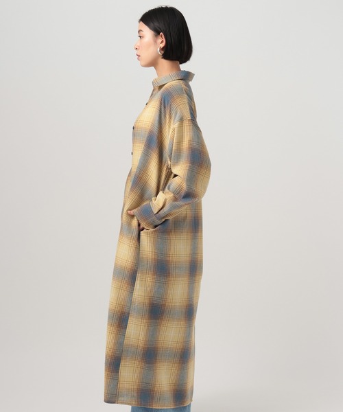 BAYFLOW（ベイフロー）の「[アップデートして登場!!]チェックシャツワンピース（シャツワンピース・レディース・ブラック/イエロー/ブルー/ブラウン・FREE）」の9枚目の写真