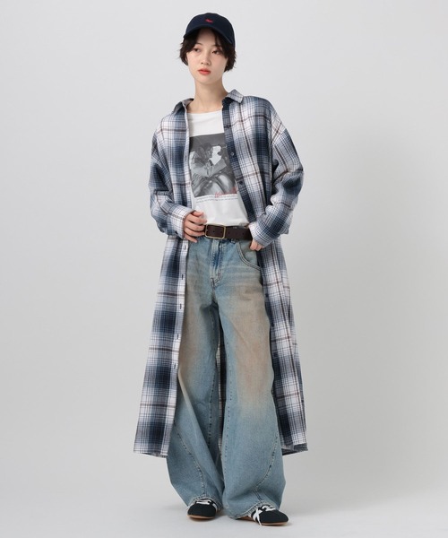 BAYFLOW（ベイフロー）の「[アップデートして登場!!]チェックシャツワンピース（シャツワンピース・レディース・ブラック/イエロー/ブルー/ブラウン・FREE）」の11枚目の写真