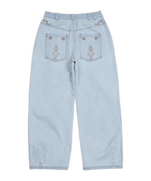 THECOLDESTMOMENT(ザコールデストモーメント)の「TCM ethnic denim pants (light blue)(デニムパンツ・レディース・その他・S/M/L)」の2枚目の写真