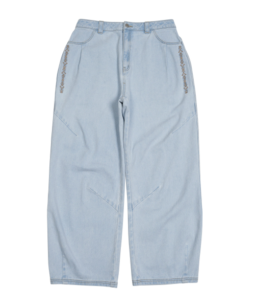 THECOLDESTMOMENT(ザコールデストモーメント)の「TCM ethnic denim pants (light blue)(デニムパンツ・レディース・その他・S/M/L)」の3枚目の写真