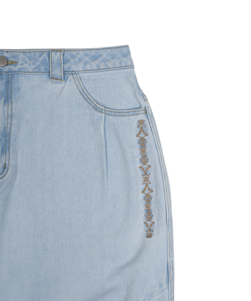 THECOLDESTMOMENT(ザコールデストモーメント)の「TCM ethnic denim pants (light blue)(デニムパンツ・レディース・その他・S/M/L)」の5枚目の写真