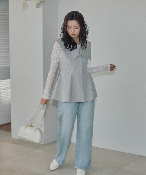 a/mie(アミー)の「<a>ソフトストレートデニム / 1216139202(デニムパンツ・レディース・ブルー系その他/ブルー・MEDIUM/P/S/PSS/SMALL)」の1枚目の写真