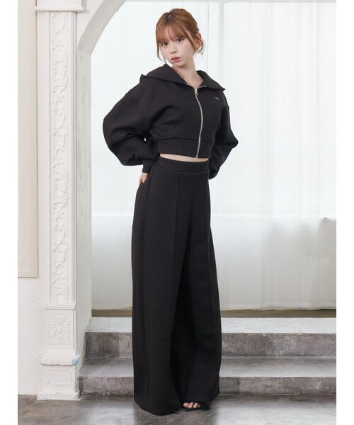 EATME（イートミー）の「【SETUP】ロゴ刺しゅう入りショートパーカー（パーカー・レディース・アイボリー/ブラック/ブルー/ピンク・FREE）」の10枚目の写真