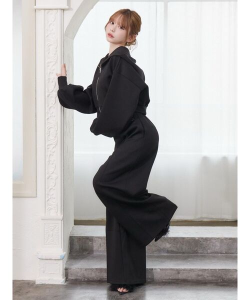 EATME（イートミー）の「【SETUP】ロゴ刺しゅう入りショートパーカー（パーカー・レディース・アイボリー/ブラック/ブルー/ピンク・FREE）」の11枚目の写真