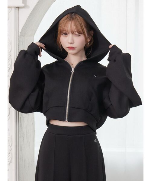 EATME（イートミー）の「【SETUP】ロゴ刺しゅう入りショートパーカー（パーカー・レディース・アイボリー/ブラック/ブルー/ピンク・FREE）」の16枚目の写真