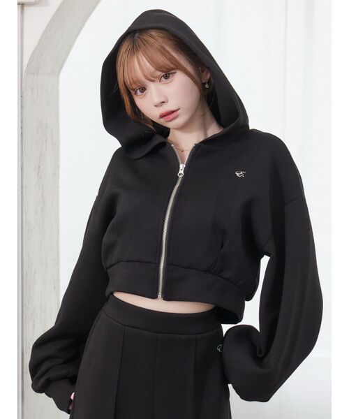 EATME（イートミー）の「【SETUP】ロゴ刺しゅう入りショートパーカー（パーカー・レディース・アイボリー/ブラック/ブルー/ピンク・FREE）」の17枚目の写真