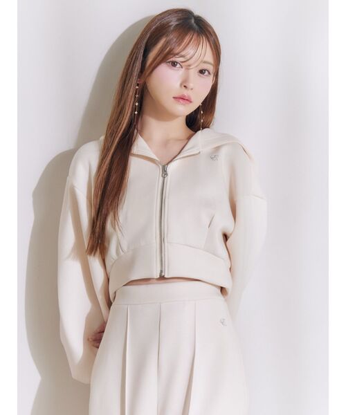 EATME（イートミー）の「【SETUP】ロゴ刺しゅう入りショートパーカー（パーカー・レディース・アイボリー/ブラック/ブルー/ピンク・FREE）」の20枚目の写真