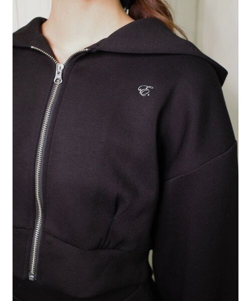 EATME（イートミー）の「【SETUP】ロゴ刺しゅう入りショートパーカー（パーカー・レディース・アイボリー/ブラック/ブルー/ピンク・FREE）」の18枚目の写真