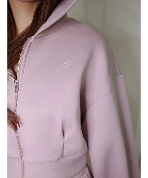 EATME（イートミー）の「【SETUP】ロゴ刺しゅう入りショートパーカー（パーカー・レディース・アイボリー/ブラック/ブルー/ピンク・FREE）」の9枚目の写真