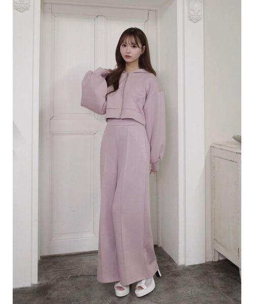 EATME（イートミー）の「【SETUP】ロゴ刺しゅう入りショートパーカー（パーカー・レディース・アイボリー/ブラック/ブルー/ピンク・FREE）」の8枚目の写真