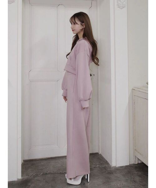 EATME（イートミー）の「【SETUP】ロゴ刺しゅう入りショートパーカー（パーカー・レディース・アイボリー/ブラック/ブルー/ピンク・FREE）」の5枚目の写真