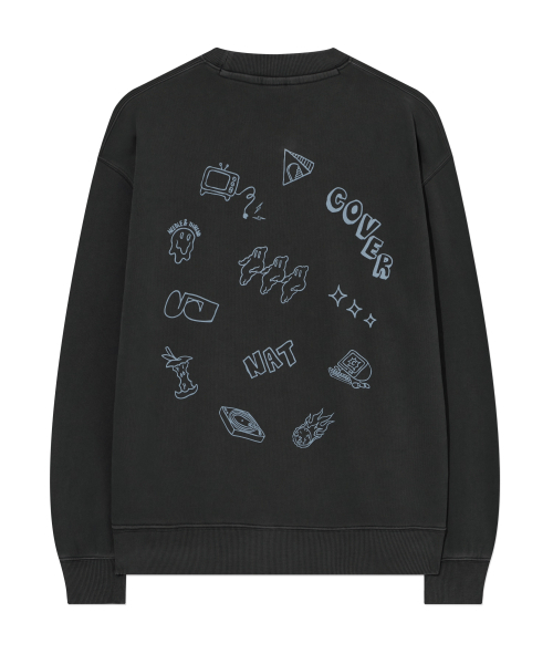 COVERNAT（カバーナット）の「ドローインググラフィックピグメントスウェット Charcoal（スウェット・メンズ・その他・S/M/L/XL）」の2枚目の写真