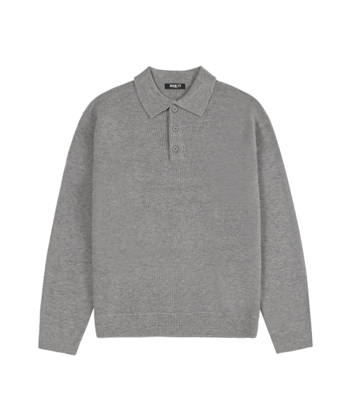 DRAW FIT（ドローフィット）の「ウールPBTハーフカラーニット[MELANGE GREY]（ポロシャツ・メンズ・その他・MEDIUM/LARGE/X-LARGE）」の3枚目の写真
