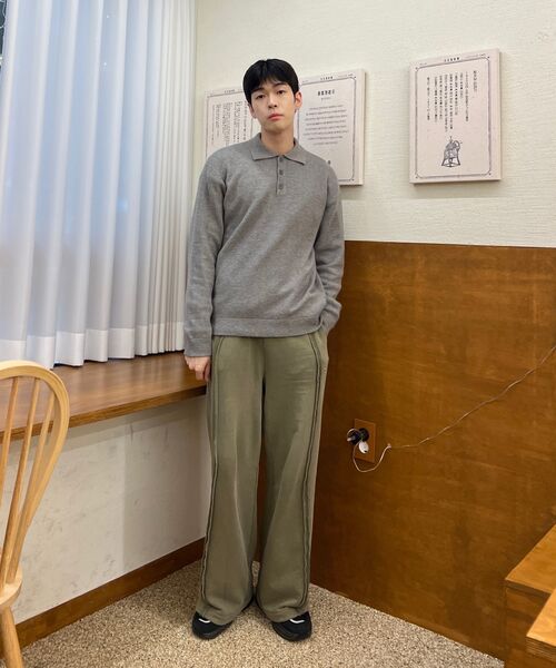 DRAW FIT（ドローフィット）の「ウールPBTハーフカラーニット[MELANGE GREY]（ポロシャツ・メンズ・その他・MEDIUM/LARGE/X-LARGE）」の8枚目の写真