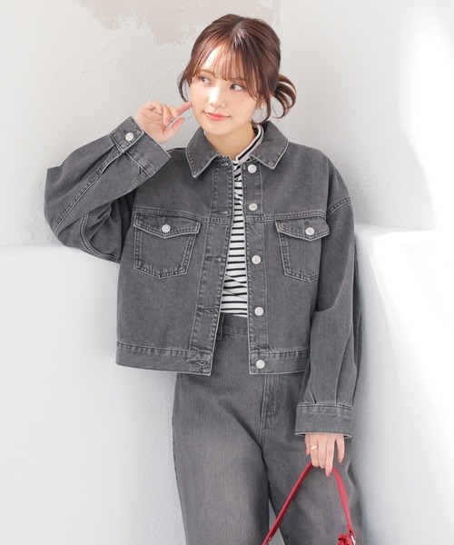Honeys(ハニーズ)の「レースアップGジャン(デニムジャケット・レディース・インディゴブルー/ライトインディゴブルー/グレー・L/LL/M/S)」の8枚目の写真