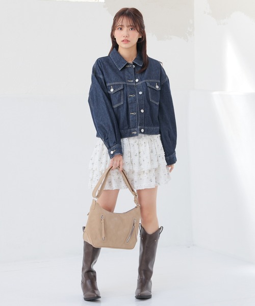 Honeys(ハニーズ)の「レースアップGジャン(デニムジャケット・レディース・インディゴブルー/ライトインディゴブルー/グレー・L/LL/M/S)」の16枚目の写真