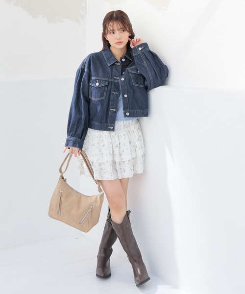 Honeys(ハニーズ)の「レースアップGジャン(デニムジャケット・レディース・インディゴブルー/ライトインディゴブルー/グレー・L/LL/M/S)」の18枚目の写真