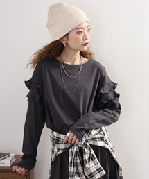 atONE（アットワン）の「ダブルフリル長袖ワンピース（ワンピース）」