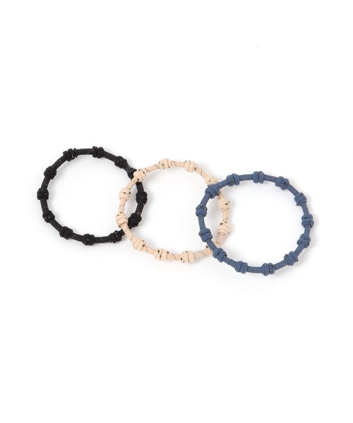 niko and...(ニコアンド)の「ポイント3SETヘアゴム(ヘアゴム・レディース・ブラック/グリーン・0)」の1枚目の写真