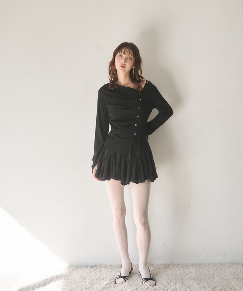 Nadana(ナダナ)の「イレヘムミニスカート(スカート・レディース・ブラウン/ホワイト/ブラック・FREE)」の9枚目の写真