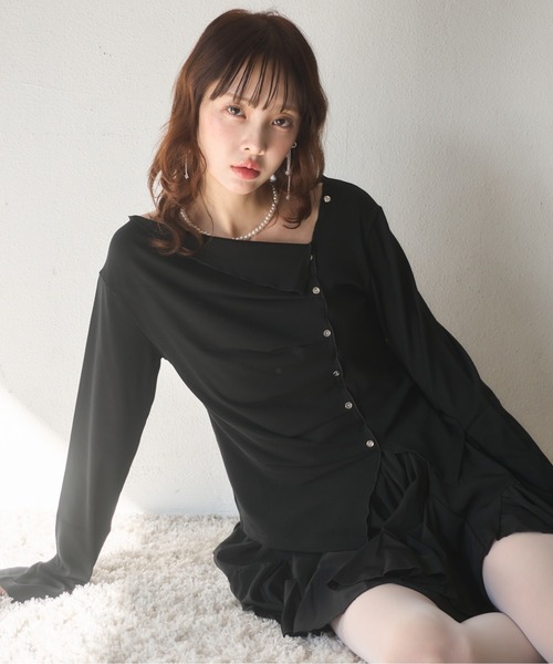 Nadana(ナダナ)の「イレヘムミニスカート(スカート・レディース・ブラウン/ホワイト/ブラック・FREE)」の16枚目の写真