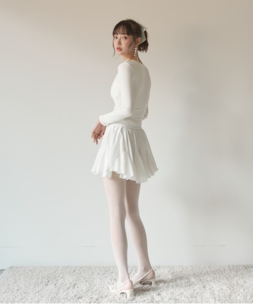 Nadana(ナダナ)の「イレヘムミニスカート(スカート・レディース・ブラウン/ホワイト/ブラック・FREE)」の17枚目の写真