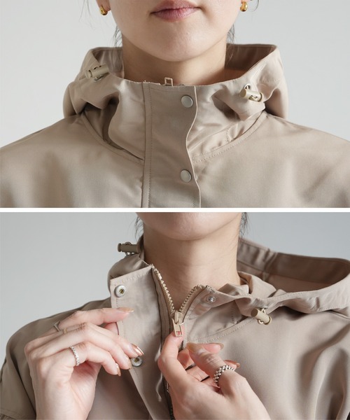 reca(レカ)の「ボリューム袖マウンテンパーカー(マウンテンパーカー・レディース・ライトカーキ/アイボリー・M)」の11枚目の写真