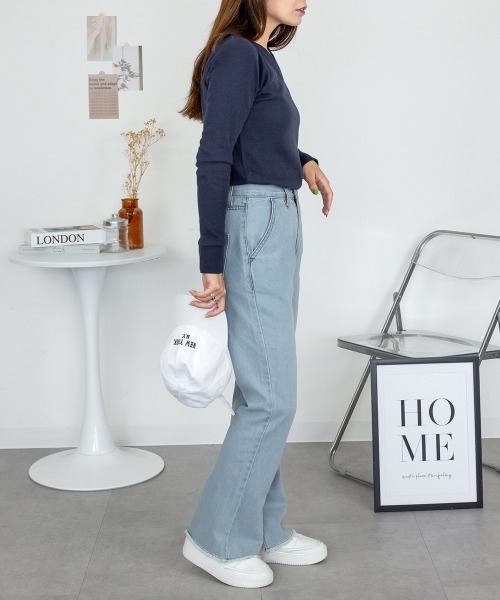 RCD(アールシーディー)の「ワッフルVネック長袖Tシャツ ロングスリーブカットソー(Tシャツ/カットソー・レディース・ネイビー/ホワイト/杢グレー/ブラック/カーキ・M/L/LL/3L/4L)」の17枚目の写真