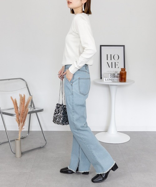 RCD(アールシーディー)の「ワッフルVネック長袖Tシャツ ロングスリーブカットソー(Tシャツ/カットソー・レディース・ネイビー/ホワイト/杢グレー/ブラック/カーキ・M/L/LL/3L/4L)」の20枚目の写真