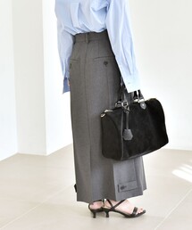 quaranciel（カランシエル）の「quaranciel:〈洗濯機可能〉ベルトデザイン Iライン スラックス スカート（スカート）」