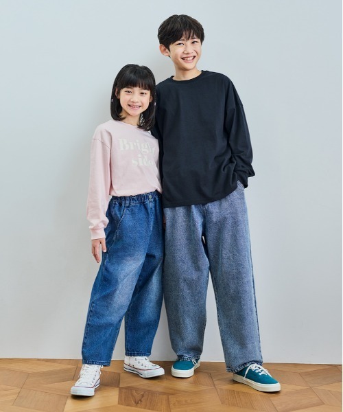 MPS(エムピーエス)の「【MPS】デニム ワイドパンツ (ウエストゴム / 動きやすさ / カジュアルスタイル)(デニムパンツ・キッズ・ライトインディゴブルー/ダークインディゴブルー・110/120/130/140/150/160)」の7枚目の写真