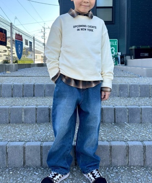 MPS(エムピーエス)の「【MPS】デニム ワイドパンツ (ウエストゴム / 動きやすさ / カジュアルスタイル)(デニムパンツ・キッズ・ライトインディゴブルー/ダークインディゴブルー・110/120/130/140/150/160)」の15枚目の写真