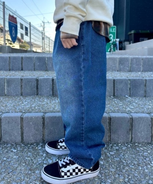 MPS(エムピーエス)の「【MPS】デニム ワイドパンツ (ウエストゴム / 動きやすさ / カジュアルスタイル)(デニムパンツ・キッズ・ライトインディゴブルー/ダークインディゴブルー・110/120/130/140/150/160)」の14枚目の写真