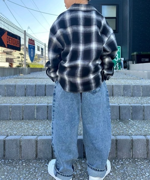 MPS(エムピーエス)の「【MPS】デニム ワイドパンツ (ウエストゴム / 動きやすさ / カジュアルスタイル)(デニムパンツ・キッズ・ライトインディゴブルー/ダークインディゴブルー・110/120/130/140/150/160)」の5枚目の写真