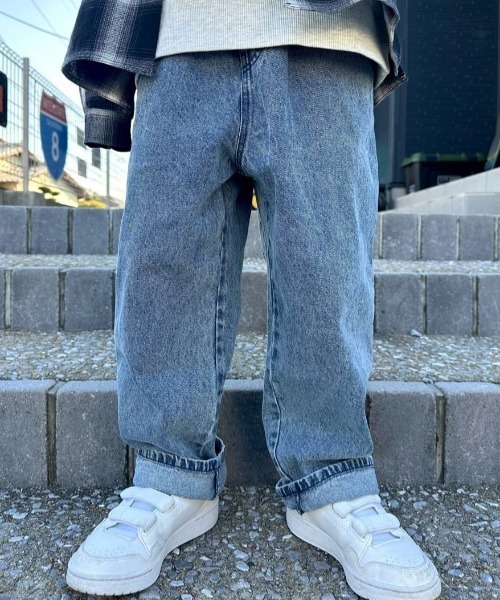 MPS(エムピーエス)の「【MPS】デニム ワイドパンツ (ウエストゴム / 動きやすさ / カジュアルスタイル)(デニムパンツ・キッズ・ライトインディゴブルー/ダークインディゴブルー・110/120/130/140/150/160)」の18枚目の写真