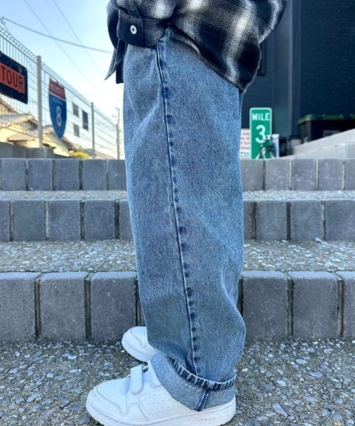 MPS(エムピーエス)の「【MPS】デニム ワイドパンツ (ウエストゴム / 動きやすさ / カジュアルスタイル)(デニムパンツ・キッズ・ライトインディゴブルー/ダークインディゴブルー・110/120/130/140/150/160)」の19枚目の写真