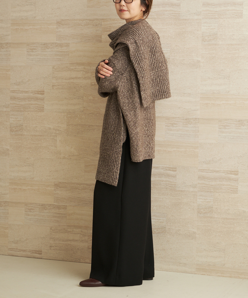 plage（プラージュ）の「3G ミックスVワイドプルオーバー（ニット/セーター・レディース・ベージュ/ブラウン・FREE）」の6枚目の写真