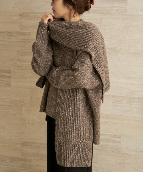 plage（プラージュ）の「3G ミックスVワイドプルオーバー（ニット/セーター・レディース・ベージュ/ブラウン・FREE）」の12枚目の写真