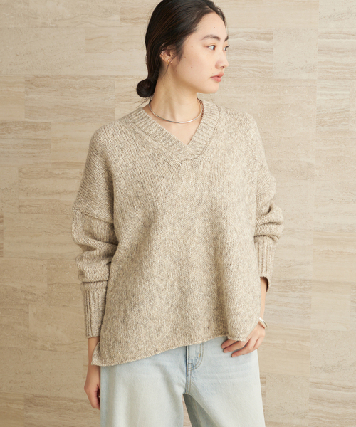 plage（プラージュ）の「3G ミックスVワイドプルオーバー（ニット/セーター・レディース・ベージュ/ブラウン・FREE）」の17枚目の写真