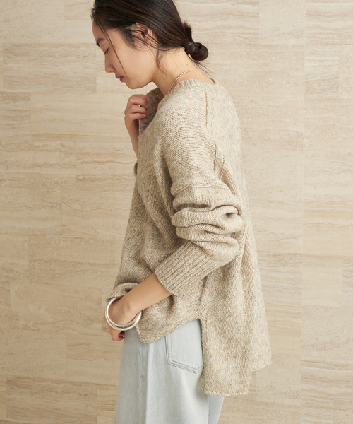 plage（プラージュ）の「3G ミックスVワイドプルオーバー（ニット/セーター・レディース・ベージュ/ブラウン・FREE）」の20枚目の写真