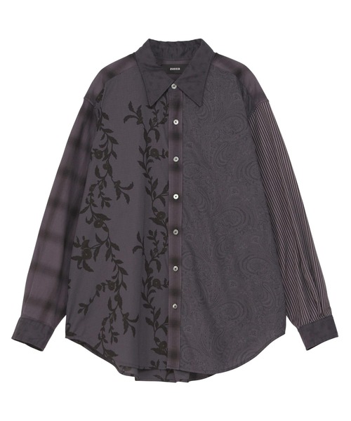ZUCCa(ズッカ)の「DOCKING PIECE DYE / シャツ(シャツ/ブラウス・レディース・ダークグレー/ブルー・M size/XL)」の2枚目の写真