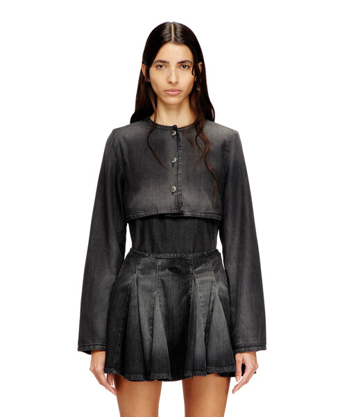 DIESEL(ディーゼル)の「ウィメンズ デニムジャケット DE-TERRI-S(デニムジャケット・レディース・ブラック系その他・X-SMALL)」の1枚目の写真