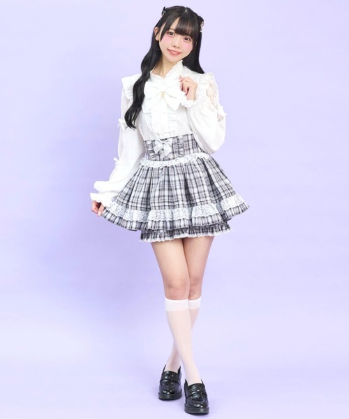 Secret Honey（シークレットハニー）の「レースアップスカパン（スカート・レディース・ブラック/グレー・MEDIUM）」の3枚目の写真