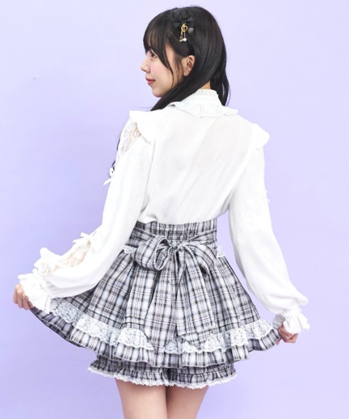 Secret Honey（シークレットハニー）の「レースアップスカパン（スカート・レディース・ブラック/グレー・MEDIUM）」の5枚目の写真