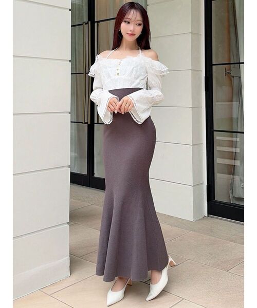 RESEXXY（リゼクシー）の「レースドッキングマーメイドニットワンピース（ワンピース・レディース・チャコールグレー/ベージュ/ミント・FREE）」の21枚目の写真